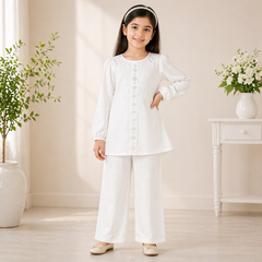 Girls Marble Silk 2-Piece Suit Premium High Quality Ages 6–13 Years