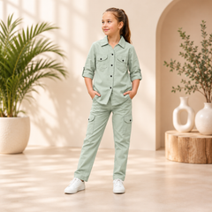 Trendy Girls’ Cotton Co-Ord Set Premium Shemray Gorjet Fabric