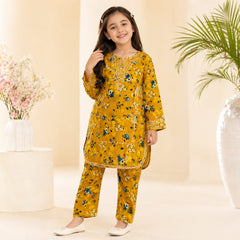 Floral Embroidered & Printed Lawn Suit for Girls (6–13 Years)