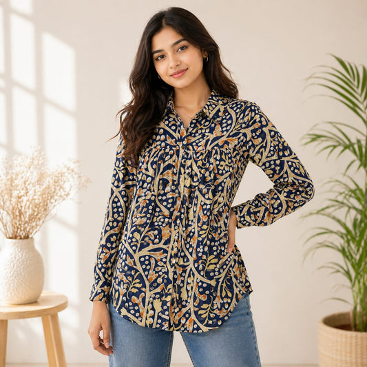 Elegant Floral Summer Top – Medium Size