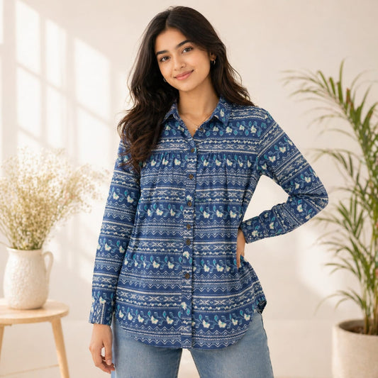 Elegant Floral Summer Top – Medium Size