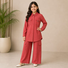 Stylish Girls’ Co-Ord Set Premium Gorjet Fabric / 6–11 years