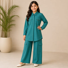 Stylish Girls’ Co-Ord Set Premium Gorjet Fabric / 6–11 years