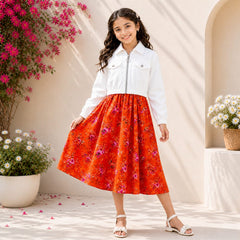 Girls Lawn Frock with Zip-Up Jacket 7 to 14 Years