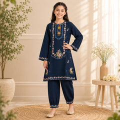 Kids Cotton lawn Embroidered Shirt & Shalwar Set 6–13 Years