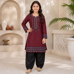 Kids Cotton lawn Embroidered Shirt & Shalwar Set 6–13 Years