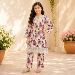 Girls Printed Lawn Shirt trouser Set – Stylish Premium Kids Collection (6 to 13 Years)