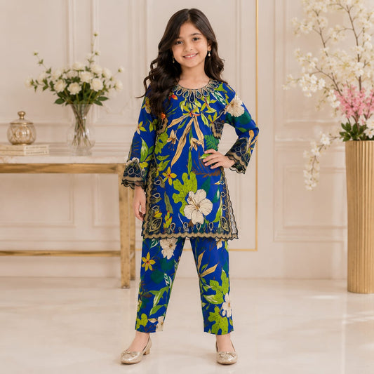 Girls Printed Lawn Shirt trouser Set – Stylish Premium Kids Collection (6 to 13 Years)