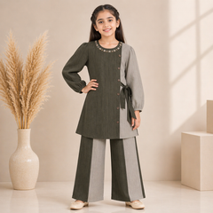 Girls Western Shirt & Trouser Set Crush Georgette 6–13 Years