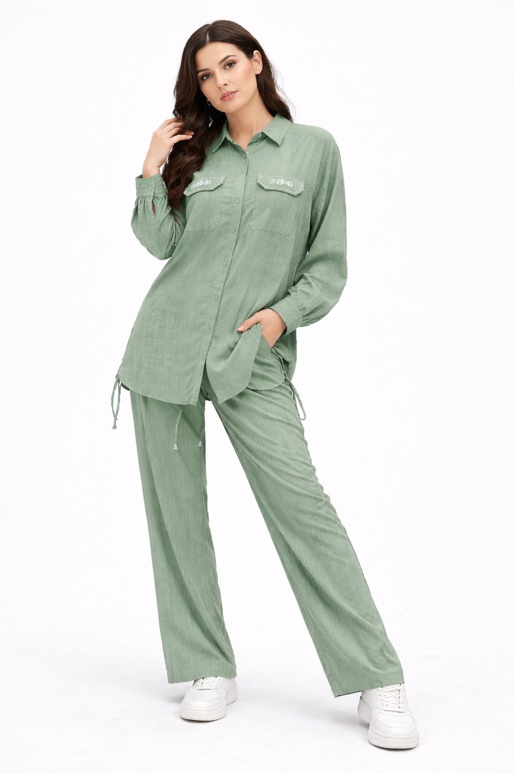 Premium Crush Georgette Co-Ord Set – Medium Size