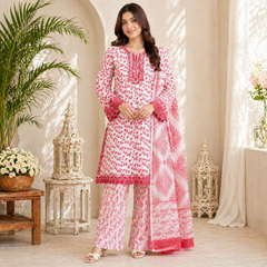 Embroidered Lawn 3 Piece Suit – Premium Summer Collection (Medium)