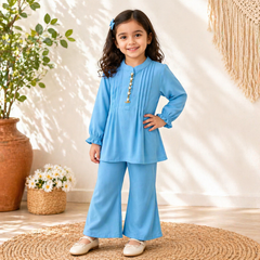 Girls Georgette Kurti with Trouser  2 Piece Set (Ages 2 to 7 Years)
