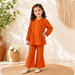 Girls Georgette Kurti with Trouser  2 Piece Set (Ages 2 to 7 Years)