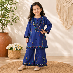 Girls Cotton Kurti with Ghara – 2 Piece Traditional Set (Ages 2 to 8 Years)