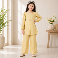Girls Marble Silk 2-Piece Suit  Premium Quality  Ages 6–13 Years
