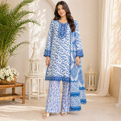 Embroidered Lawn 3 Piece Suit – Premium Summer Collection (Medium)