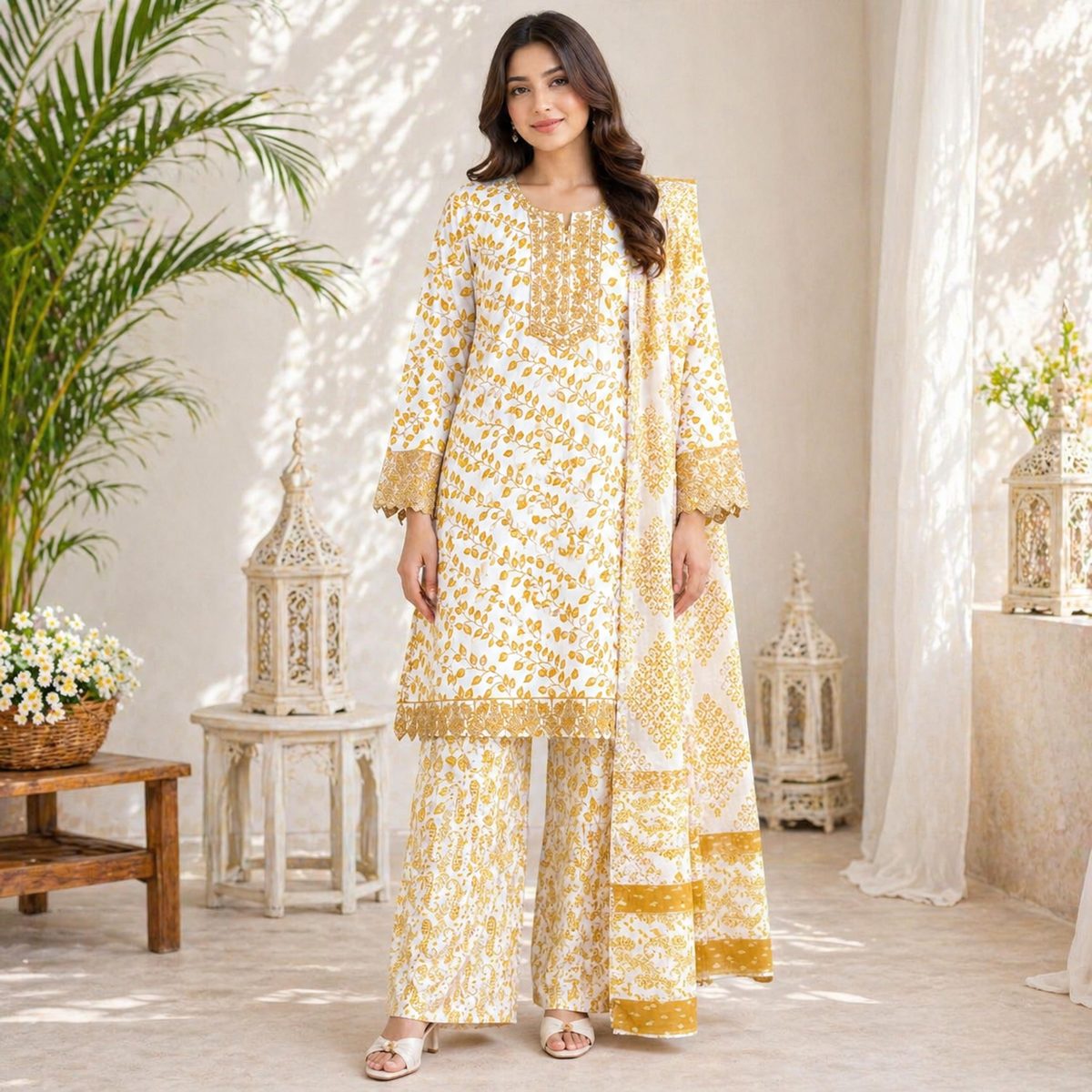 Embroidered Lawn 3 Piece Suit – Premium Summer Collection (Medium)