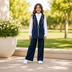 Stylish Girls’ 3-Piece Crush Georgette Set