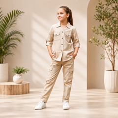 Trendy Girls’ Cotton Co-Ord Set Premium Shemray Gorjet Fabric