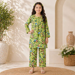 Luxury Floral Embroidered Lawn Suit for Girls (6–13 Years)