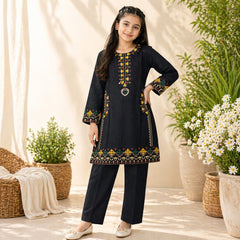 Girls  Lawn Embroidered 2-Piece Suit – Premium Full Embroidery (6–13 Years)