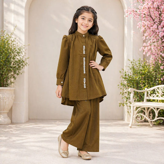 Stylish 2-Piece Crush Gorjet Suit / 7 to 10 years.