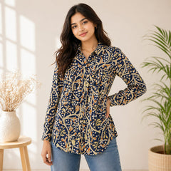 Elegant Floral Summer Top – Medium Size