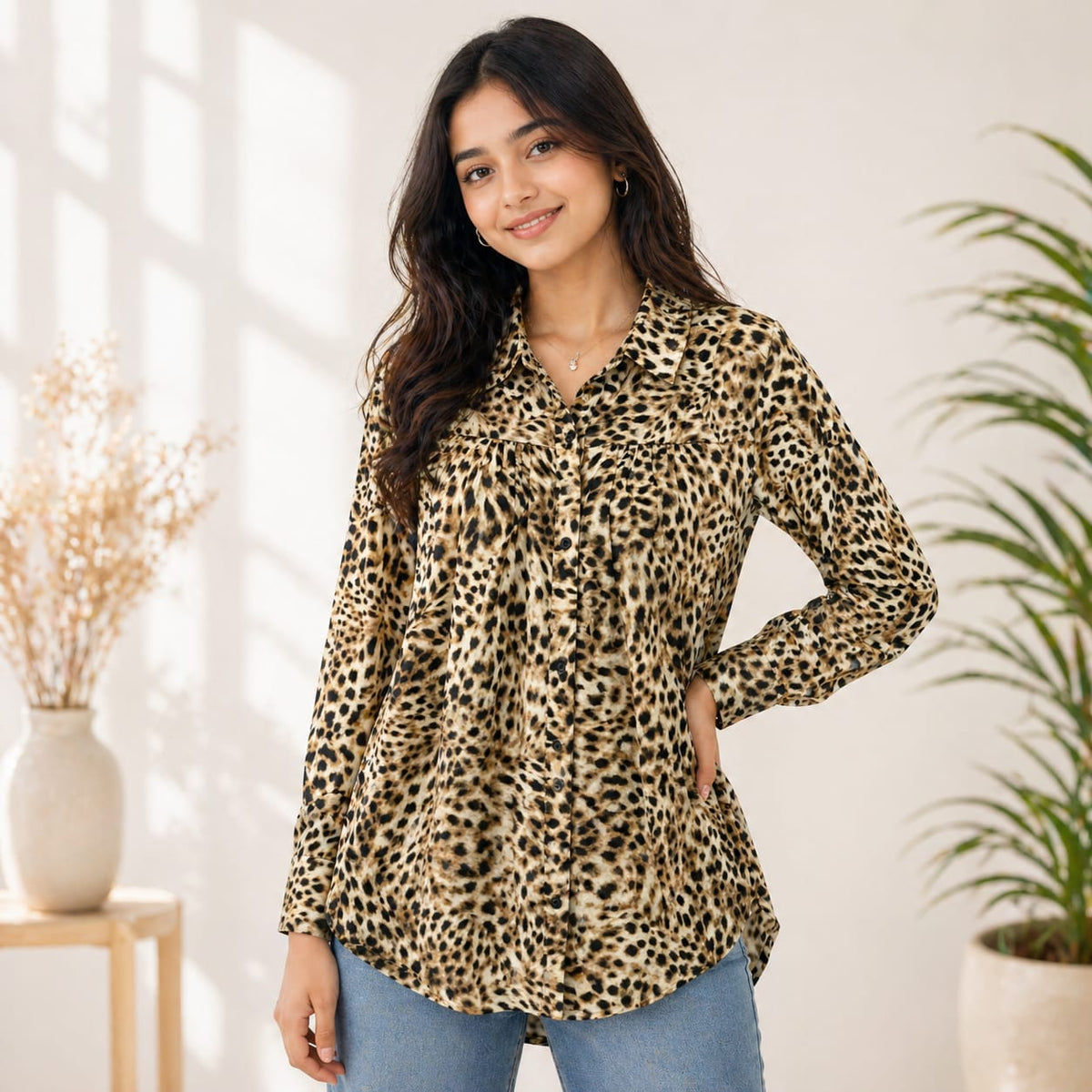 Elegant Floral Summer Top – Medium Size