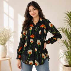 Elegant Floral Summer Top – Medium Size