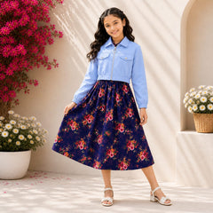 Girls Lawn Frock with Zip-Up Jacket  7 to 14 Years