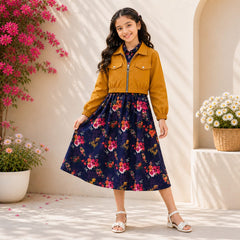 Girls Lawn Frock with Zip-Up Jacket  7 to 14 Years