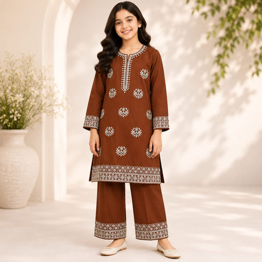 Kids Cotton Embroidered shirt & Plazo Set 6–13 Years