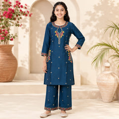 Kids Cotton Embroidered shirt & Plazo Set 6–13 Years