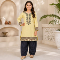 Kids Cotton lawn Embroidered Shirt & Shalwar Set 6–13 Years