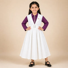 Girls 2-Piece Georgette Frock with Stylish Waistcoat (Ages 6–13 Years)