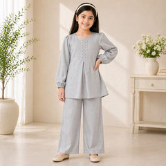 Girls Marble Silk 2-Piece Suit  Premium Quality  Ages 6–13 Years