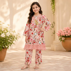 Girls Printed Lawn Shirt trouser  Set – Stylish Premium Kids Collection (6 to 13 Years)