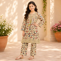 Girls Printed Lawn Shirt trouser  Set – Stylish Premium Kids Collection (6 to 13 Years)
