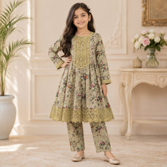 Girls Printed & Embroidered Lawn  Set – Stylish Premium Kids Collection (6 to 13 Years)