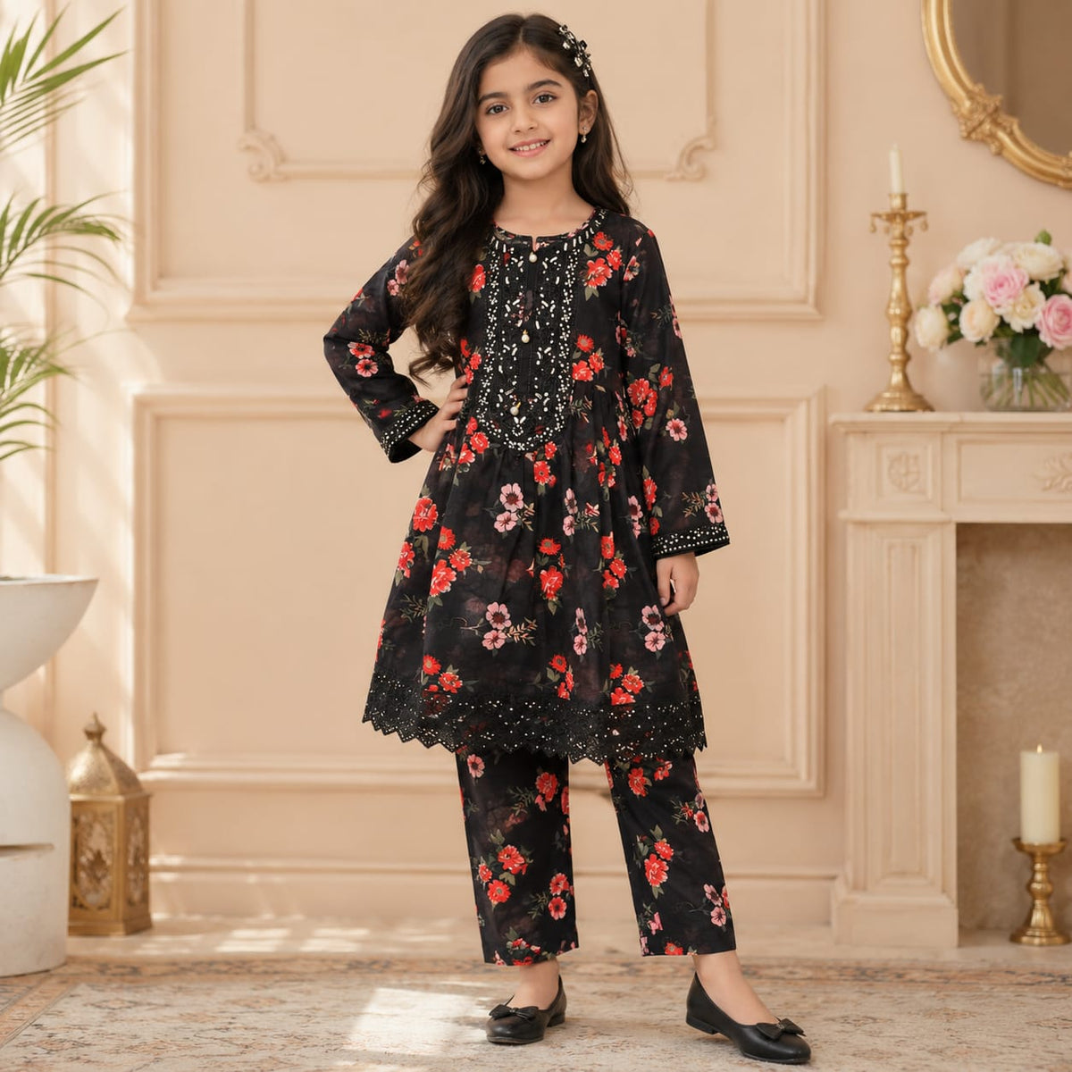 Girls Printed & Embroidered Lawn  Set – Stylish Premium Kids Collection (6 to 13 Years)