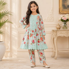 Girls Printed & Embroidered Lawn  Set – Stylish Premium Kids Collection (6 to 13 Years)