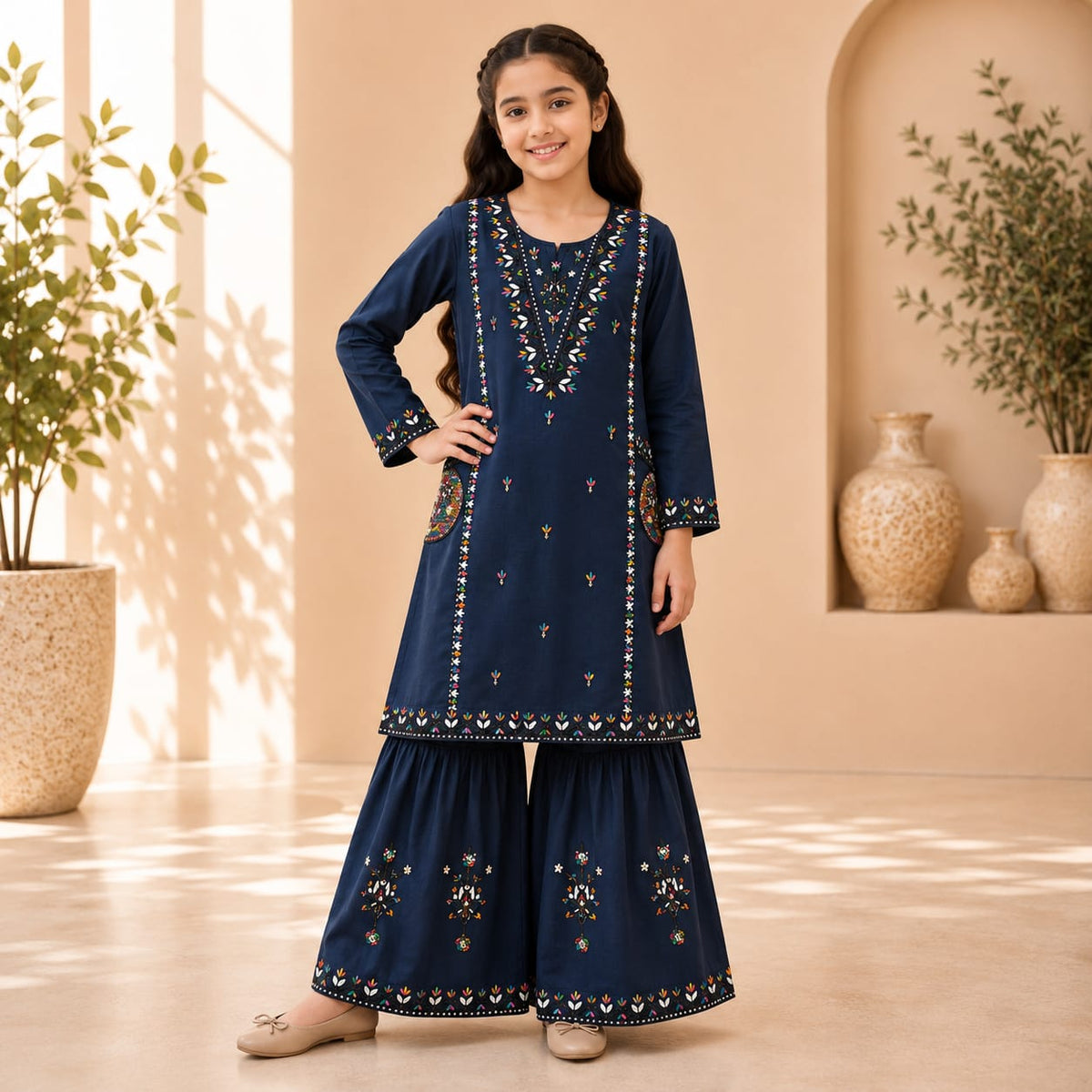 Kids Cotton Ghara & shirt  Set 6–13 Years