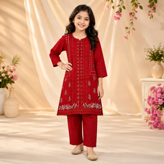 Embroidered Cotton Lawn Suit for Girls – 2 Piece