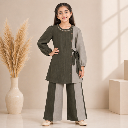 Girls Western  Shirt & Trouser Set Crush Georgette 6–13 Years