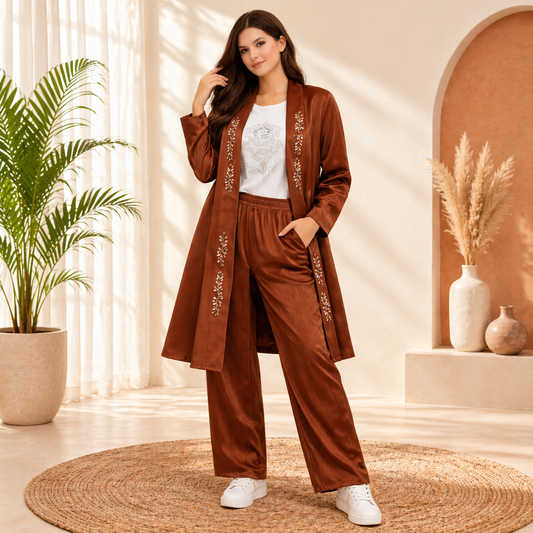 Premium Cotton Shermey 3-Piece Co-Ord Set – Medium Size