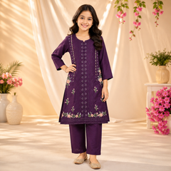 Embroidered Cotton Lawn Suit for Girls – 2 Piece