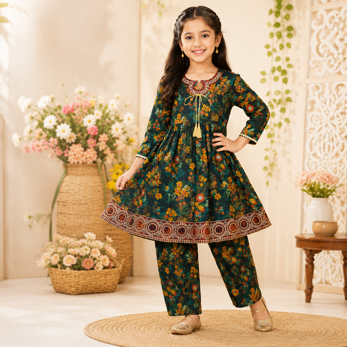 Girls Printed & Embroidered Lawn  Set – Stylish Premium Kids Collection (6 to 13 Years)